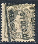 Svizzera 1904 N. 92 C. 40 Grigio (cifre Piccole, 4 Chiuso In Alto) Fil. 1 Usato Cat. € 46 (2) - Oblitérés