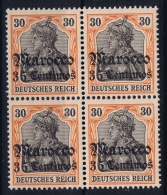 Deutsche Post In Marokko Mi Nr 39  4-block MNH/**/postfrisch/neuf Sans Charniere - Deutsche Post In Marokko
