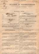 VP7362 - MILITARIA - DOUE LA FONTAINE - Recensement - Bulletin De Renseignement Concernant Mr J.B CLERGEAU - Documenten