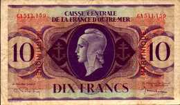 MARTINIQUE (Caisse Centrale France O.M.) 10  FRANCS De L2-2-44  Pick 23 - Autres & Non Classés