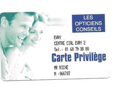 Carte Privilège. Les Opticiens Conseils, Début Années 2000. - Altri & Non Classificati