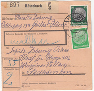 Germany Reich Parcel Card 1942 Kötschach To Wocheiner Vellach (Bohinjska Bela - Slovenia) B170105 - Covers & Documents