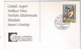 CARTOLINA POSTALE ANNULLO NATALE 88 - SAN MARINO - Cartas & Documentos