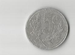 5 Centimes Chambre De Commerce D’Alger 1919  ( En L état  Sur La Photo ) - Noodgeld