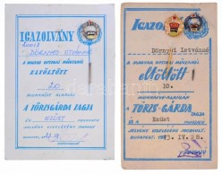 1973-1987. 'Magyar Optikai MÅ±vek'  Arany (3x) és Ezüst (2x) Fokozatú Törzsgárda... - Ohne Zuordnung