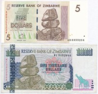 Zimbabwe 2003. 10.000D + 2007. 5D T:I,III
Zimbabwe 2003. 10.000 Dollars + 2007. 5 Dollars C:UNC,F - Ohne Zuordnung