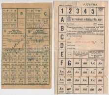 1943-1946. 5db-os élelmiszerjegy Tétel, Közte 'MÁVAG Zsiradékjegy' ívben,... - Unclassified