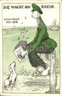 T2/T3 Die Wacht Am Rhein... Wieringen Dec, 1918 / Wilhelm Von Preussen, Satirical Postcard - Ohne Zuordnung