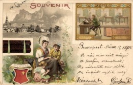 T2/T3 Schwyz, Art Chretien, Suchard Advertisement Litho (EK) - Ohne Zuordnung