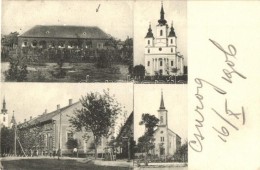 T2/T3 Csurog, Curug; Községháza, Szerb Ortodox Templom, Katolikus Templom / Town Hall, Serbian... - Ohne Zuordnung