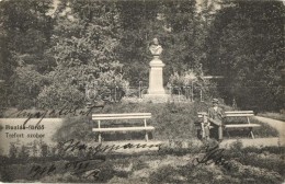 T2/T3 BuziásfürdÅ‘, Buzias; Trefort Szobor, Park, Heksch Manó Kiadása / Statue, Park (EK) - Ohne Zuordnung