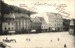 T2 Brassó, Brasov, Kronstadt; Len-tér, Heinrich Tischler és Goldmann üzlete / Flachszeile... - Ohne Zuordnung