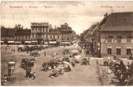 T2/T3 Brassó, Kronstadt, Brasov; Piactér / Market Square (ragasztónyomok / Glue Marks) - Ohne Zuordnung