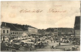 T3 Beszterce, Bistritz, Bistrita; Marktplatz / Piactér, Carl Lebkuchner üzlete, V. Schneider... - Ohne Zuordnung