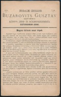 1874 Esztergom, Irodalmi ÉrtesítÅ‘ Buzárovits Gusztáv Könyv-, Zene- és... - Unclassified