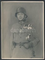 1918 Katona Díszegyenruhában Rengeteg Kitüntetéssel / A Decorated Soldier 9x12 Cm - Sonstige & Ohne Zuordnung