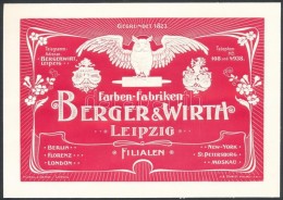 Cca 1900 Berger&Wirth Farben-Fabriken, Díszes Szecessziós Német... - Pubblicitari
