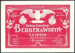 Cca 1900 Berger&Wirth Farben-Fabriken, Díszes Szecessziós Német... - Werbung