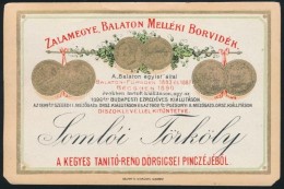 Cca 1910 Somlói Törköly Italcímke, Kellner és Mohrlüder, Lithó, 8x12 Cm. - Pubblicitari