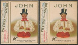 Cca 1890 John Cigarillos 2 Db Litho Szivarka Doboz / Vintage Cuban Cigar Boxes - Pubblicitari