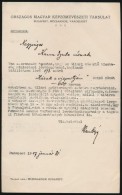1907 Az Országos Magyar KépzÅ‘mÅ±vészeti Társulat Levele Kosztolányi-Kann Gyula... - Ohne Zuordnung
