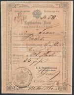 1860 Német és Magyar NyelvÅ± Igazolási Jegy 15 Kr Okmánybélyeggel / ID - Ohne Zuordnung