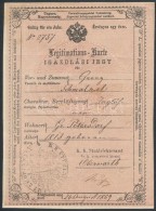 1859 Német és Magyar NyelvÅ± Igazolási Jegy 15 Kr Okmánybélyeggel / ID - Ohne Zuordnung