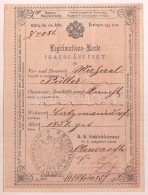 1859 Német és Magyar NyelvÅ± Igazolási Jegy 6 Kr C.M. Okmánybélyeggel, K.K.... - Ohne Zuordnung