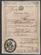 1857 Német és Magyar NyelvÅ± Igazolási Jegy 6 Kr C.M. Okmánybélyeggel, K.K.... - Ohne Zuordnung