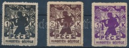 Pécs 1921 Hirdetési Bélyegek  MPIK I-III - Unclassified