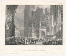 1837 Die Cathedrale In Rouen, Meyer's Universum-ból, Acélmetszet,  9×14 Cm - Stiche & Gravuren
