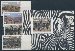 ** 1991 WWF: Zebra ívszéli Sor Mi 702-705 + Blokk Mi 13 - Sonstige & Ohne Zuordnung