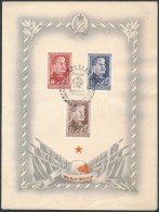 1949 Sztálin Vágott Sor Emléklapon (3.500) - Sonstige & Ohne Zuordnung