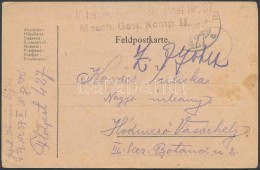 1918 Tábori Posta LevelezÅ‘lap 'K.u.k. Infant. Reg. ... Nr.37. Masch. Gew. Komp. II.' + 'TP 427 A' - Sonstige & Ohne Zuordnung