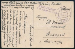 1918 Képeslap 'ZENSURIERT S. M. Schiff 'Vulkan' Hajóposta Bélyegzéssel Budapestre... - Other & Unclassified