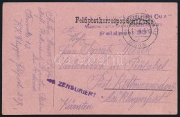 1917 Tábori Posta LevelezÅ‘lap 'K.u.k. 5. Armeekommando Mannschaftsrekonvaleszentenstation' + 'FP 339' - Sonstige & Ohne Zuordnung