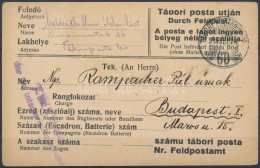 1915 Tábori Posta LevelezÅ‘lap Rampacher Pálnak Címezve, - Sonstige & Ohne Zuordnung