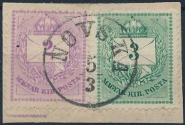 1874 Színesszámú 2kr és 3kr Kivágáson 'NOVSKA' (Gudlin 300 P) - Sonstige & Ohne Zuordnung