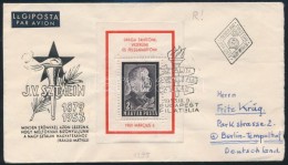 1953 Sztálin -gyász Kézisajtós Blokk Futott FDC-n (120.000) - Altri & Non Classificati