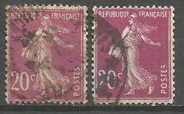 France - F1/251 - Type Semeuse Camée - N°190   2 Ex. Obl. - 1906-38 Semeuse Con Cameo