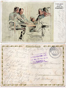 Soldats Jouant Aux Cartes - E. Wolff, Studien Im Felde "Ferna&b Vom Kriegssgetfümmel"  - Cachets Militaires  (94413) - Cartes à Jouer