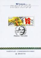 Czech Republic - 2012 - 90 Years Dana Zatopkova,Gold Prize Winner Of 1952 Summer Olympics - Special Commemorative Sheet - Covers & Documents