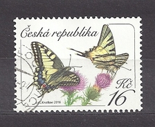 Czech Republic Tschechische Republik 2016 ⊙ Mi 881 Schmetterlinge, Butterflies. Yellow Swallowtail Papilio C14 - Gebruikt