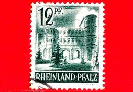 GERMANIA - Occupazione - Zona Francese - Rhenano - Usato - 1947 - Treviri - Porta Nigra, Trier - 12 - Other & Unclassified