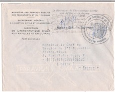Lettre Martinique En Franchise 1962 ( Direction De L'Aéronotique Civile Aux Antille Et En Guyane ) - Lettere In Franchigia Civile