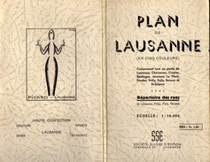 VP7410 - SUISSE - Ancien Plan De LAUSANNE En Cinq Couleurs Avec Répertoire Des Rues De Lausanne, Prilly, Pully, Renens - Landkarten