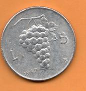 ITALIA - ITALY = 5 Liras 1949 - 500 Lire