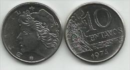 Brazil 10 Centavos 1974. UNC - Brésil