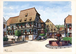 DAMBACH-LA-VILLE - Place Du Marché - Dessin De Christian Lambert - Dambach-la-ville