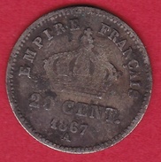France 20 Centimes Napoléon III Tête Laurée 1867 A - 20 Centimes